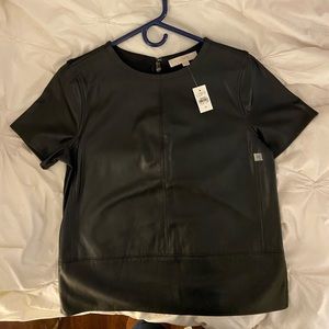 Loft faux leather top - Size M - Black